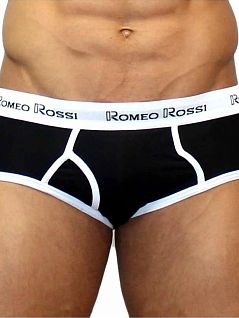 Набор брифов на пришивной резинке (3шт) (серого белого черного) цвета Romeo Rossi RT366-0123